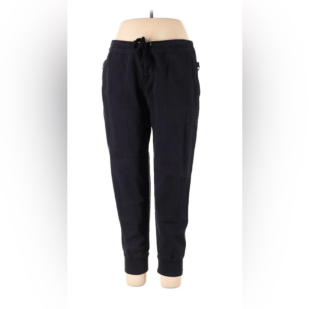 James Perse Navy Blue High Waist Jogger Pants with Zipper Pockets size L (3)